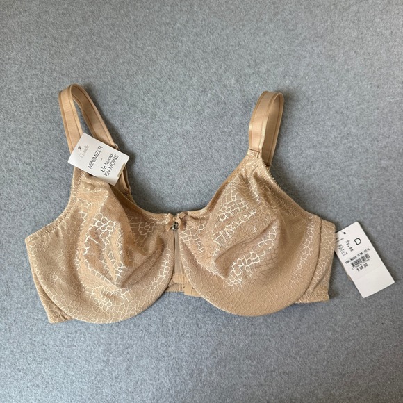 Chantelle Minimizer Bra Size 38 D Nude Beige 1891 Lace Full Coverage Support NWT - Picture 1 of 14